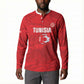 Custom Tunisia Football Button Sweatshirt 2026 Eagles of Carthage Red Grunge