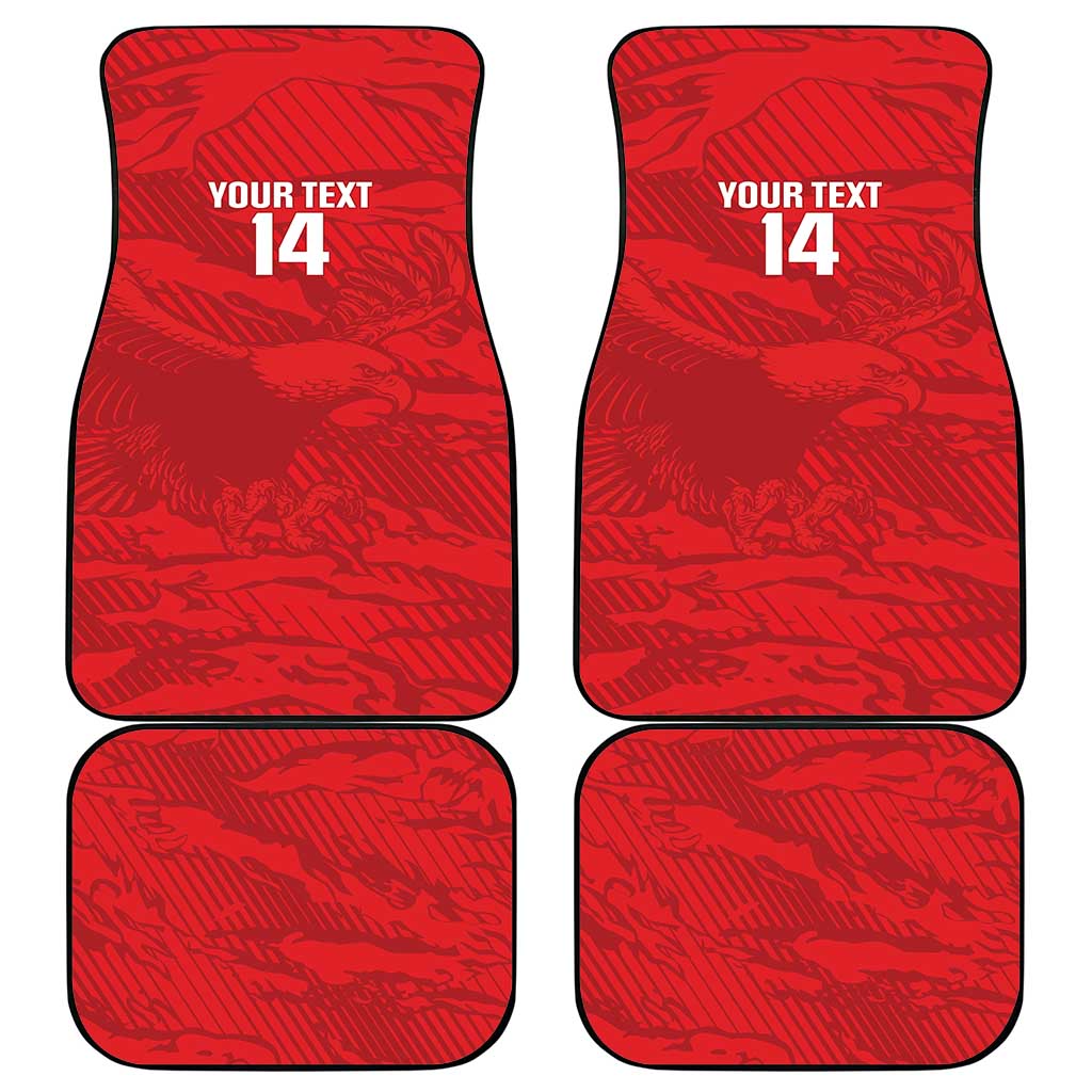 Custom Tunisia Football Car Mats 2026 Eagles of Carthage Red Grunge - African Pride