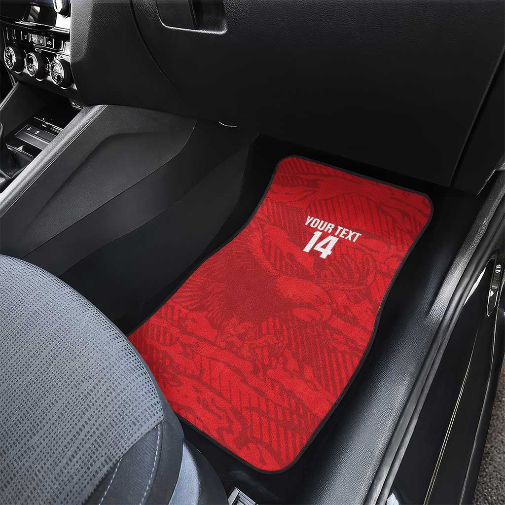 Custom Tunisia Football Car Mats 2026 Eagles of Carthage Red Grunge - African Pride