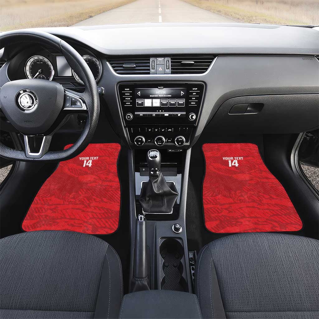 Custom Tunisia Football Car Mats 2026 Eagles of Carthage Red Grunge - African Pride