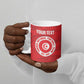 Custom Tunisia Football Ceramic Mug 2026 Eagles of Carthage Red Grunge - African Pride