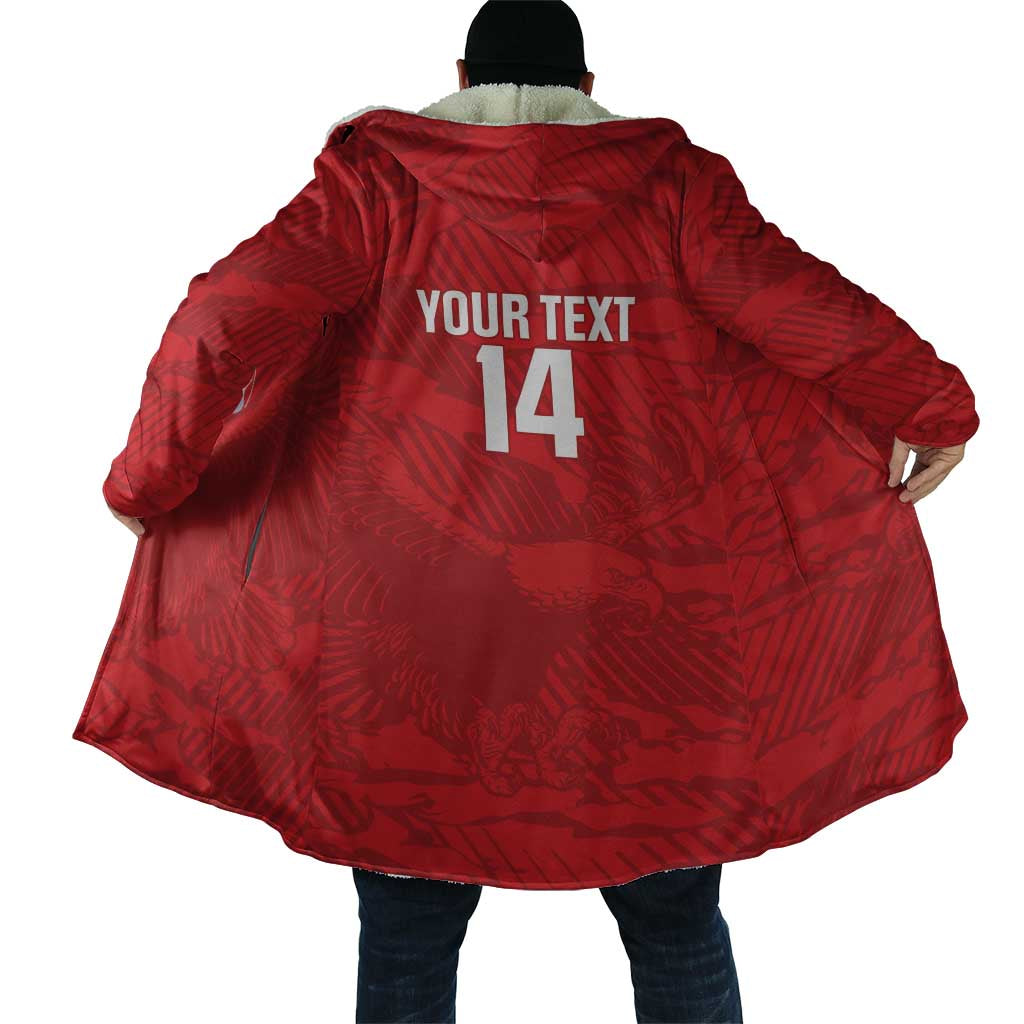 Custom Tunisia Football Cloak 2026 Eagles of Carthage Red Grunge - African Pride
