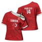 Custom Tunisia Football Cross Shoulder Shirt 2026 Eagles of Carthage Red Grunge - African Pride