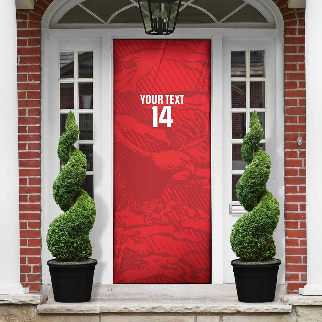 Custom Tunisia Football Door Cover 2026 Eagles of Carthage Red Grunge - African Pride