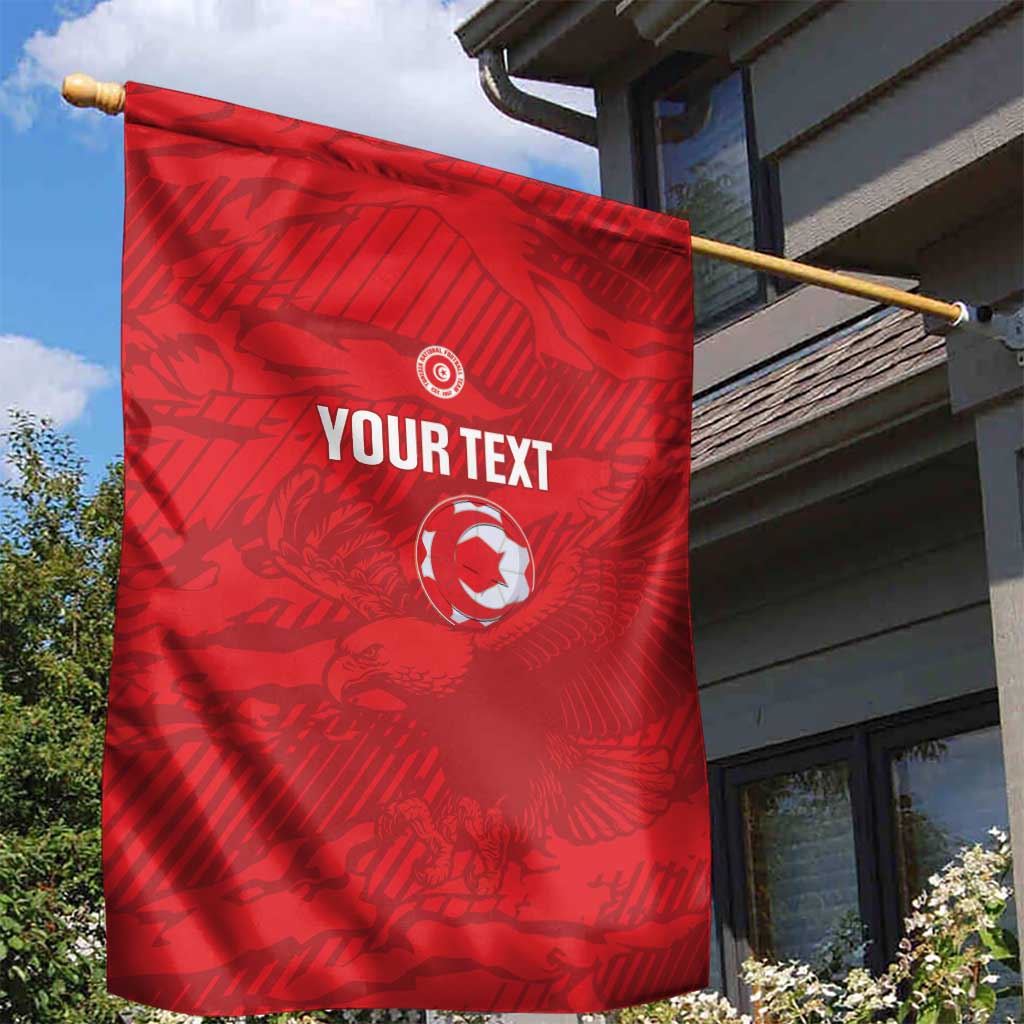 Custom Tunisia Football Garden Flag 2026 Eagles of Carthage Red Grunge - African Pride