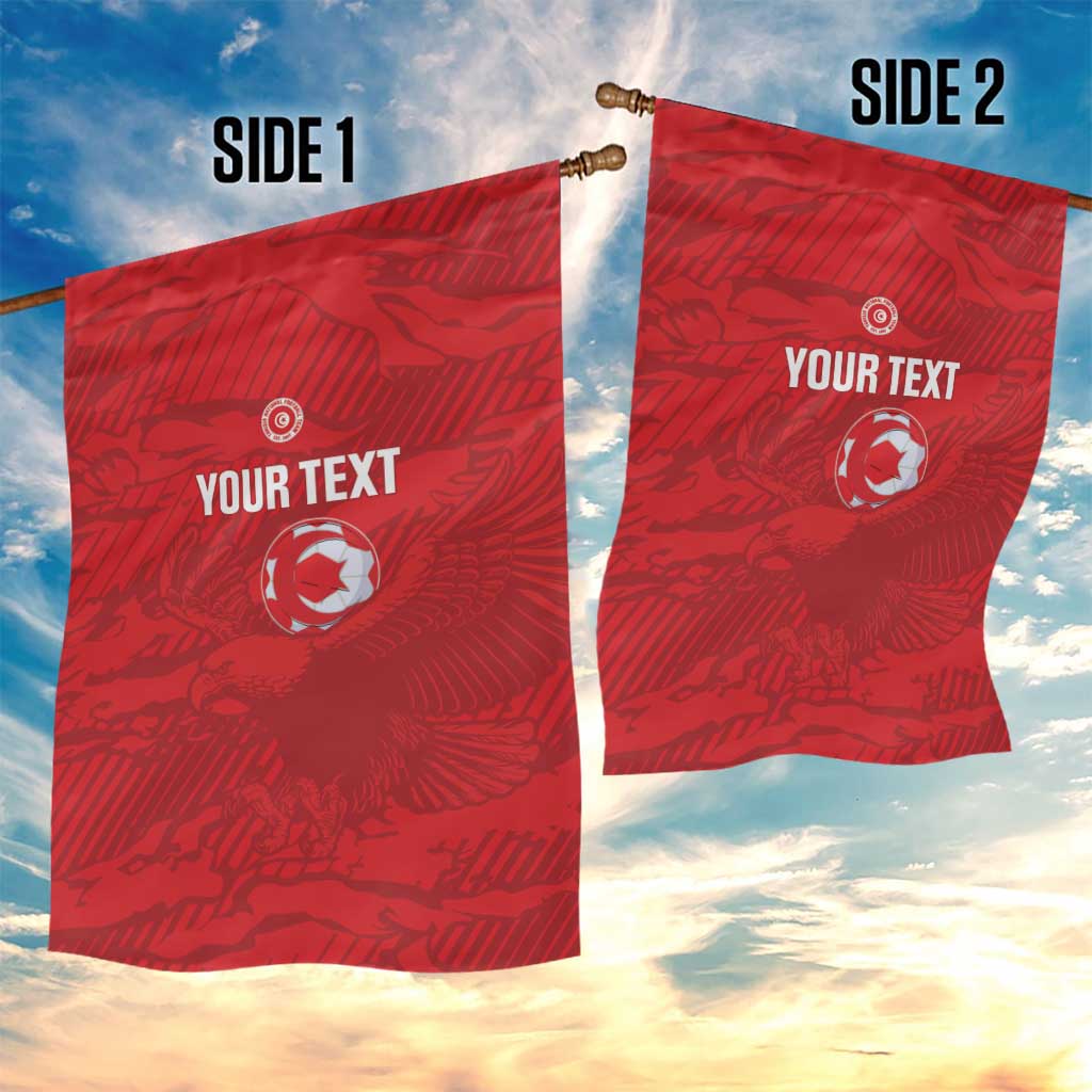 Custom Tunisia Football Garden Flag 2026 Eagles of Carthage Red Grunge - African Pride