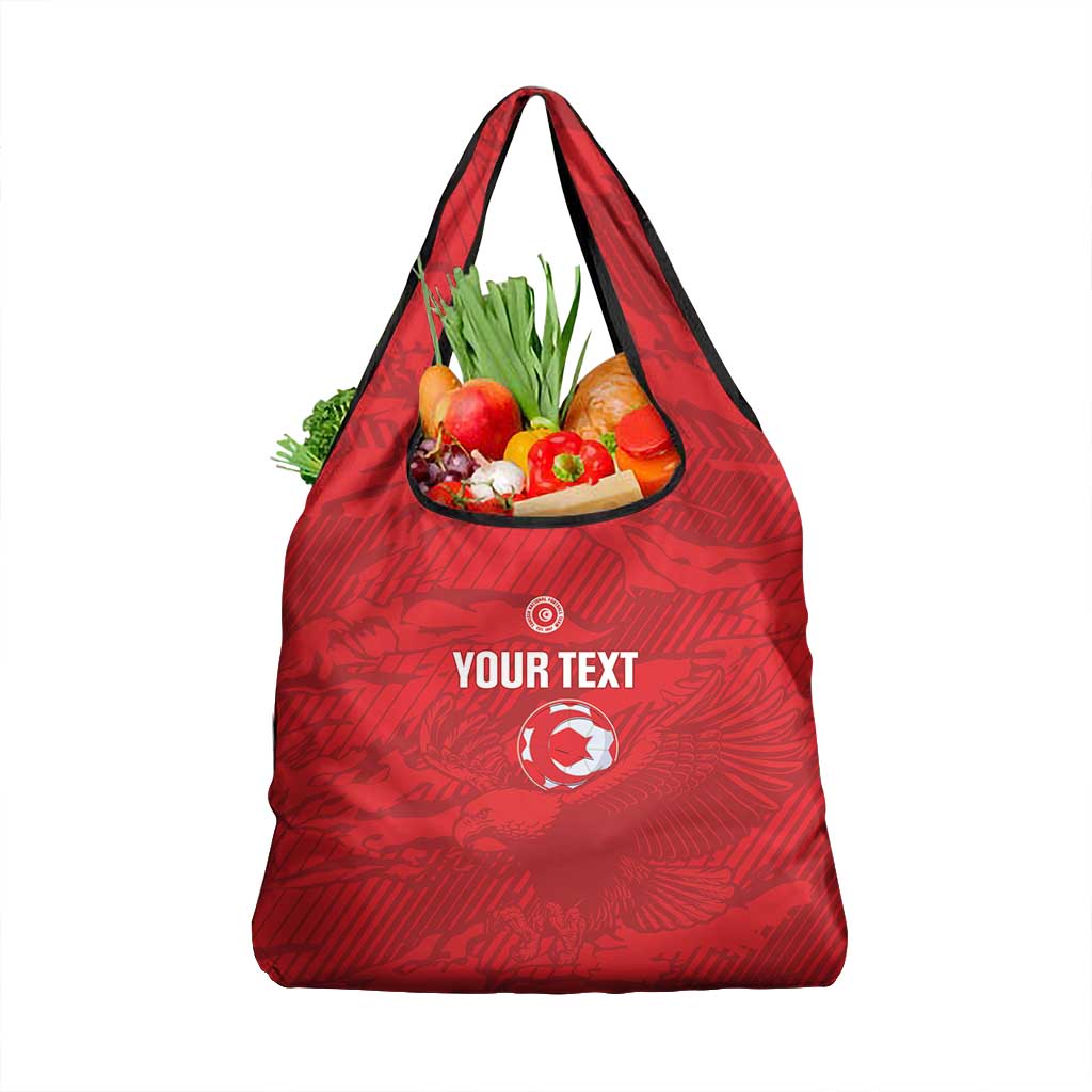 Custom Tunisia Football Grocery Bag 2026 Eagles of Carthage Red Grunge - African Pride