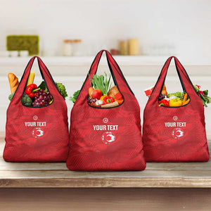 Custom Tunisia Football Grocery Bag 2026 Eagles of Carthage Red Grunge - African Pride