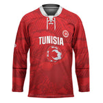 Custom Tunisia Football Hockey Jersey 2026 Eagles of Carthage Red Grunge - African Pride