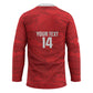 Custom Tunisia Football Hockey Jersey 2026 Eagles of Carthage Red Grunge - African Pride