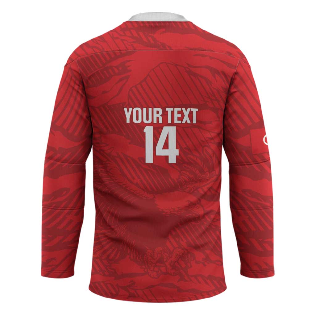 Custom Tunisia Football Hockey Jersey 2026 Eagles of Carthage Red Grunge - African Pride