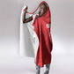 Custom Tunisia Football Hooded Blanket 2026 Eagles of Carthage Red Grunge - African Pride