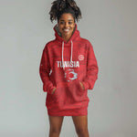 Custom Tunisia Football Hoodie Dress 2026 Eagles of Carthage Red Grunge - African Pride
