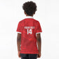 Custom Tunisia Football Kid Polo Shirt 2026 Eagles of Carthage Red Grunge - African Pride