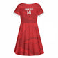 Custom Tunisia Football Kid Short Sleeve Dress 2026 Eagles of Carthage Red Grunge LT14