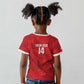 Custom Tunisia Football Kid T shirt 2026 Eagles of Carthage Red Grunge LT14