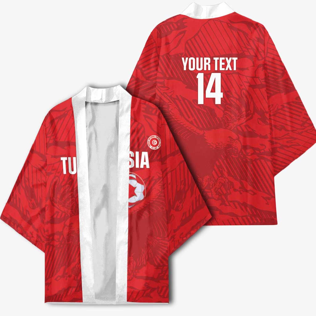 Custom Tunisia Football Kimono 2026 Eagles of Carthage Red Grunge - African Pride
