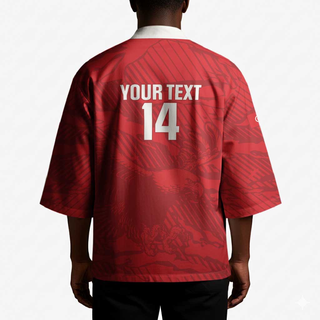 Custom Tunisia Football Kimono 2026 Eagles of Carthage Red Grunge - African Pride