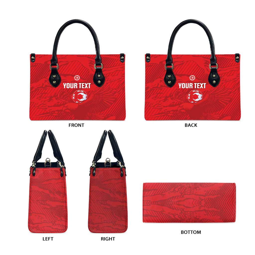Custom Tunisia Football Leather Bag 2026 Eagles of Carthage Red Grunge - African Pride