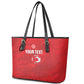Custom Tunisia Football Leather Tote Bag 2026 Eagles of Carthage Red Grunge - African Pride