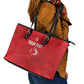 Custom Tunisia Football Leather Tote Bag 2026 Eagles of Carthage Red Grunge - African Pride