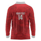 Custom Tunisia Football Long Sleeve Polo Shirt 2026 Eagles of Carthage Red Grunge - African Pride