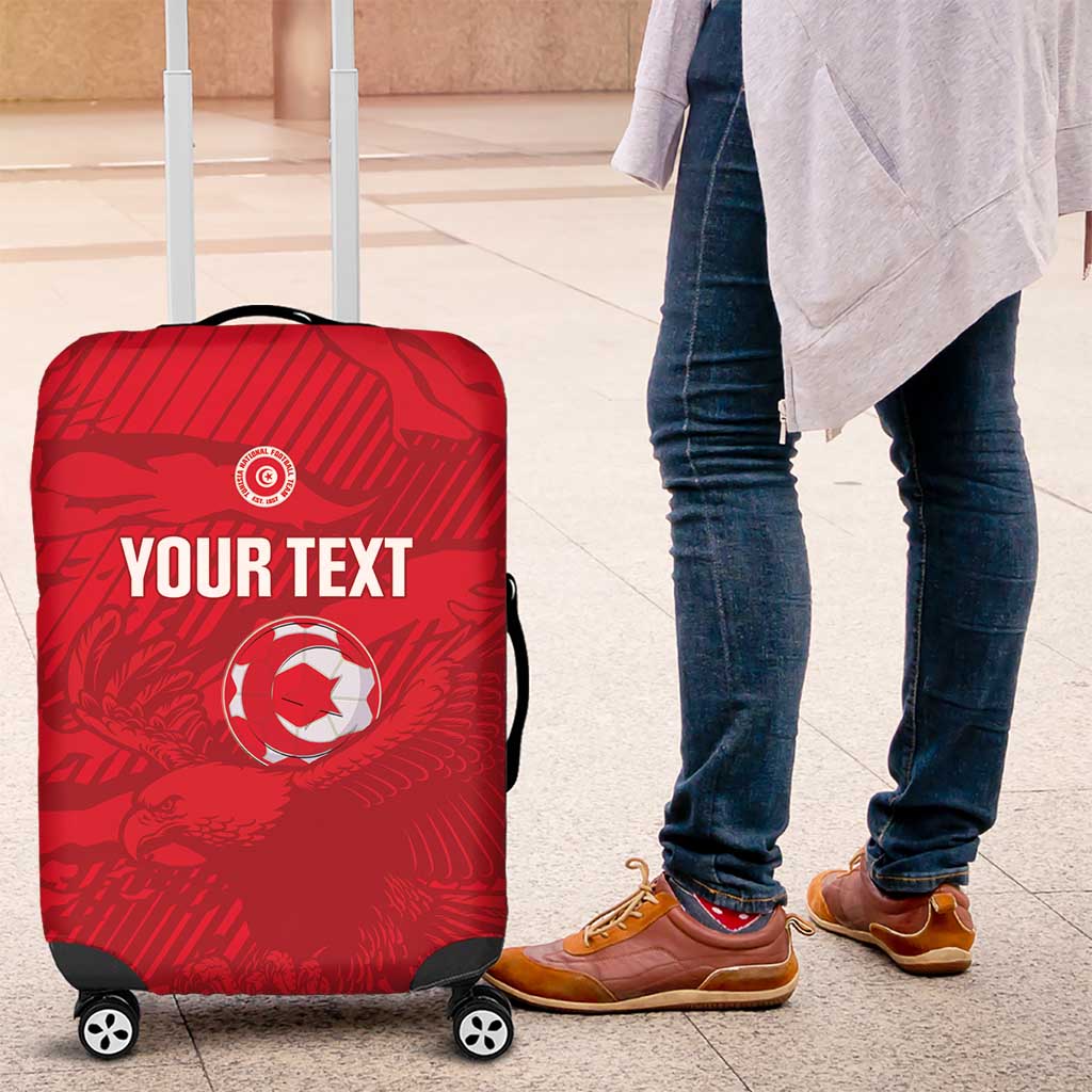 Custom Tunisia Football Luggage Cover 2026 Eagles of Carthage Red Grunge - African Pride