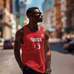 Custom Tunisia Football Men Tank Top 2026 Eagles of Carthage Red Grunge - African Pride