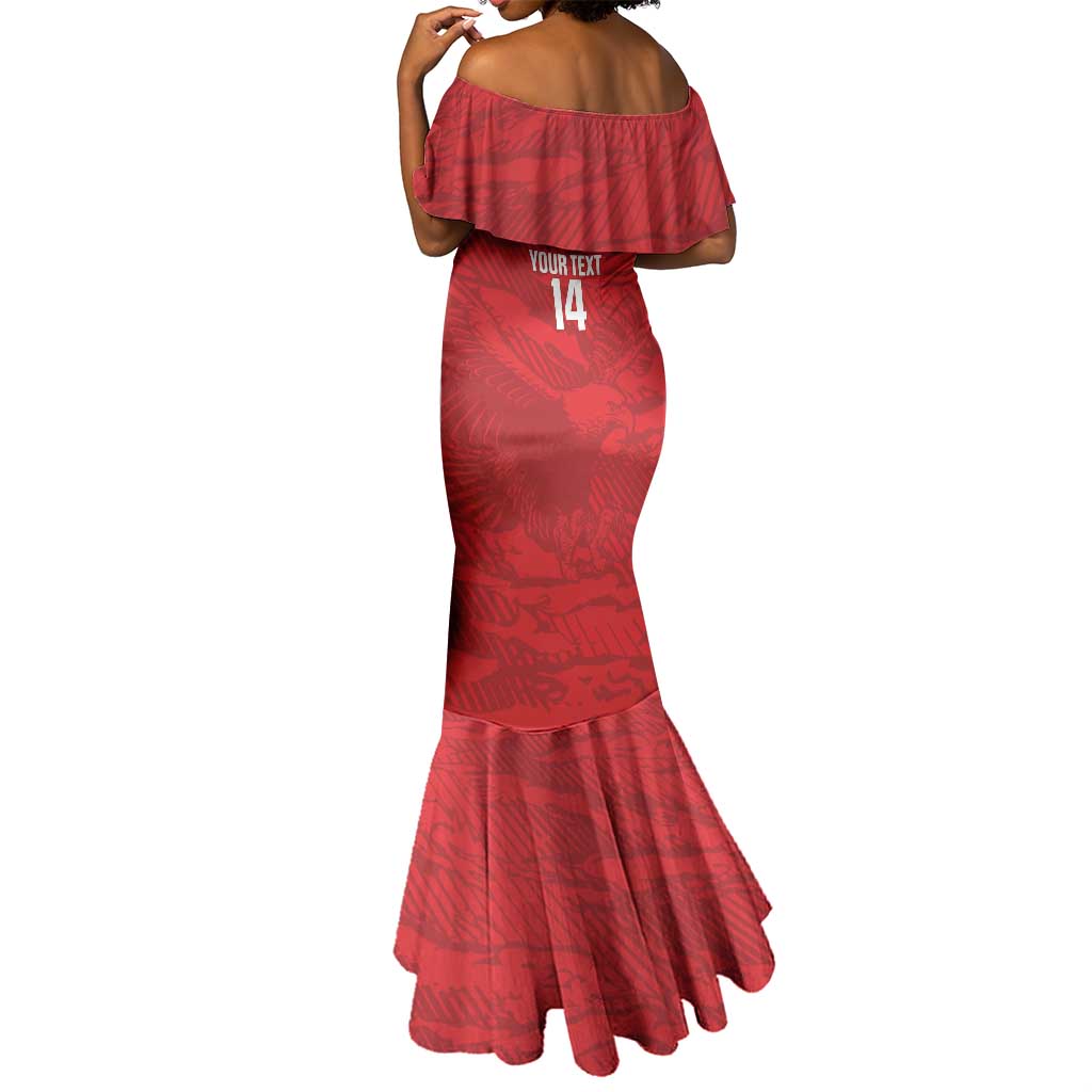 Custom Tunisia Football Mermaid Dress 2026 Eagles of Carthage Red Grunge - African Pride
