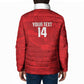 Custom Tunisia Football Padded Jacket 2026 Eagles of Carthage Red Grunge - African Pride