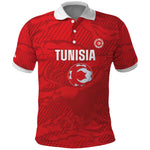 Custom Tunisia Football Polo Shirt 2026 Eagles of Carthage Red Grunge - African Pride