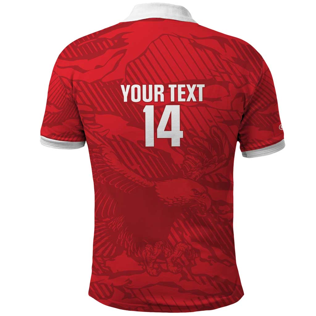Custom Tunisia Football Polo Shirt 2026 Eagles of Carthage Red Grunge - African Pride