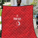 Custom Tunisia Football Quilt 2026 Eagles of Carthage Red Grunge - African Pride