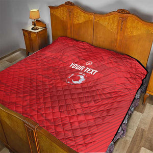 Custom Tunisia Football Quilt 2026 Eagles of Carthage Red Grunge - African Pride