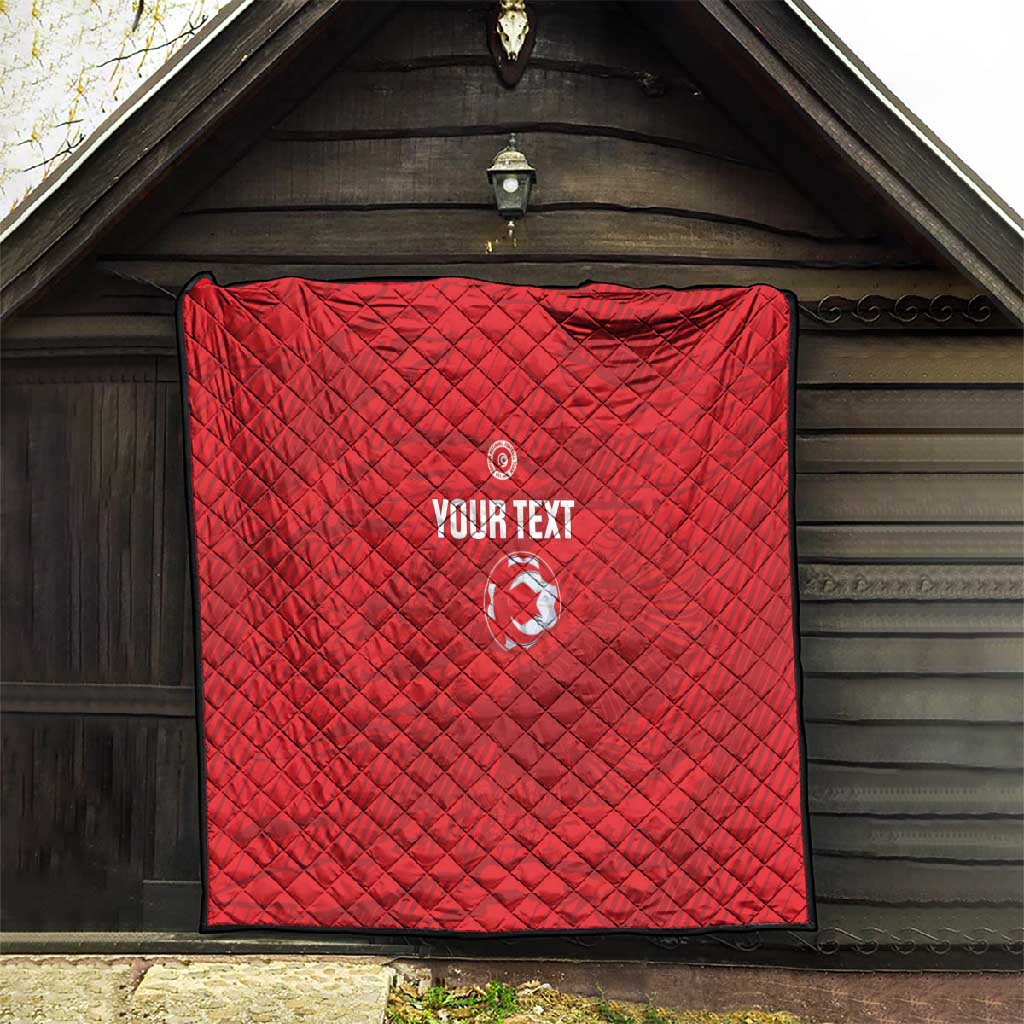 Custom Tunisia Football Quilt 2026 Eagles of Carthage Red Grunge - African Pride