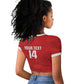 Custom Tunisia Football Raglan Cropped T shirt 2026 Eagles of Carthage Red Grunge LT14