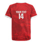 Custom Tunisia Football Rugby Jersey 2026 Eagles of Carthage Red Grunge LT14