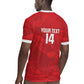 Custom Tunisia Football Rugby Jersey 2026 Eagles of Carthage Red Grunge LT14