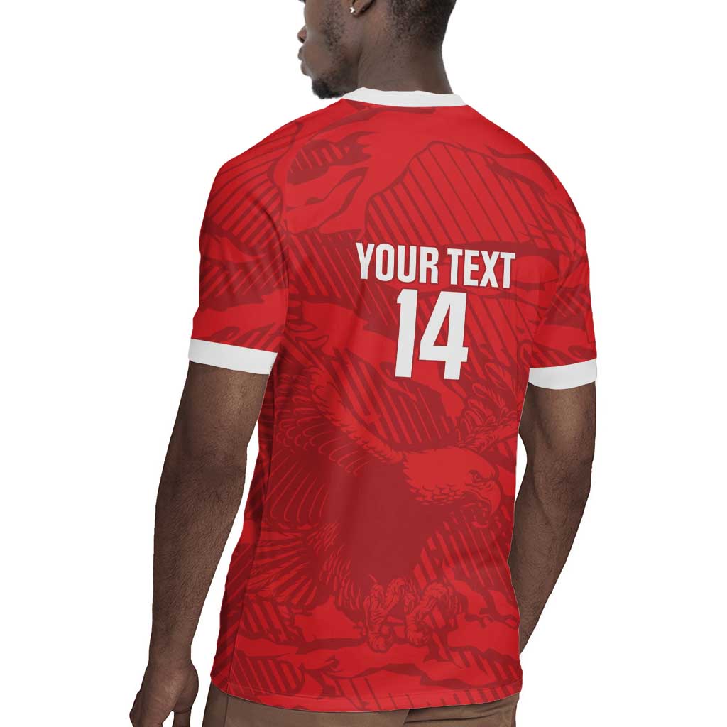Custom Tunisia Football Rugby Jersey 2026 Eagles of Carthage Red Grunge LT14