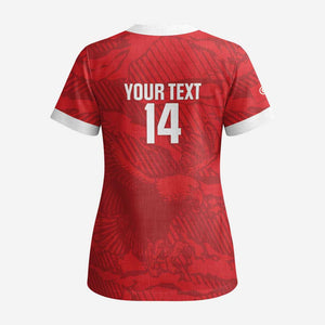 Custom Tunisia Football Scrub Top 2026 Eagles of Carthage Red Grunge - African Pride