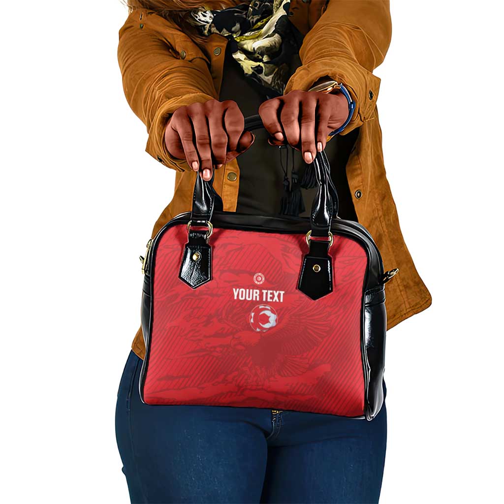 Custom Tunisia Football Shoulder Handbag 2026 Eagles of Carthage Red Grunge - African Pride