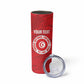 Custom Tunisia Football Skinny Tumbler 2026 Eagles of Carthage Red Grunge - African Pride