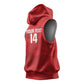 Custom Tunisia Football Sleeveless Hoodie 2026 Eagles of Carthage Red Grunge - African Pride