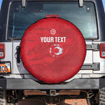Custom Tunisia Football Spare Tire Cover 2026 Eagles of Carthage Red Grunge - African Pride