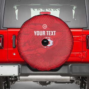 Custom Tunisia Football Spare Tire Cover 2026 Eagles of Carthage Red Grunge - African Pride
