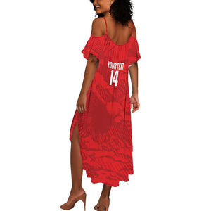 Custom Tunisia Football Summer Maxi Dress 2026 Eagles of Carthage Red Grunge - African Pride