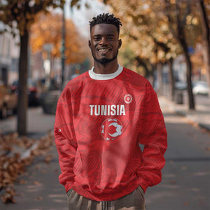 Custom Tunisia Football Sweatshirt 2026 Eagles of Carthage Red Grunge - African Pride