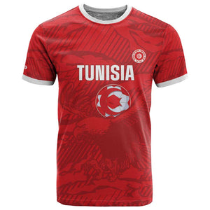 Custom Tunisia Football T shirt 2026 Eagles of Carthage Red Grunge - African Pride
