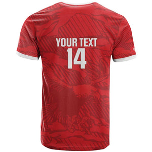 Custom Tunisia Football T shirt 2026 Eagles of Carthage Red Grunge - African Pride