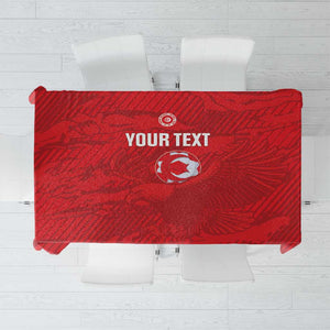 Custom Tunisia Football Tablecloth 2026 Eagles of Carthage Red Grunge - African Pride